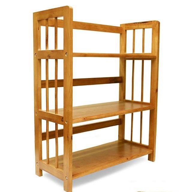 Kệ Sách 3 Tầng Gỗ Tự Nhiên 100%- Nâu