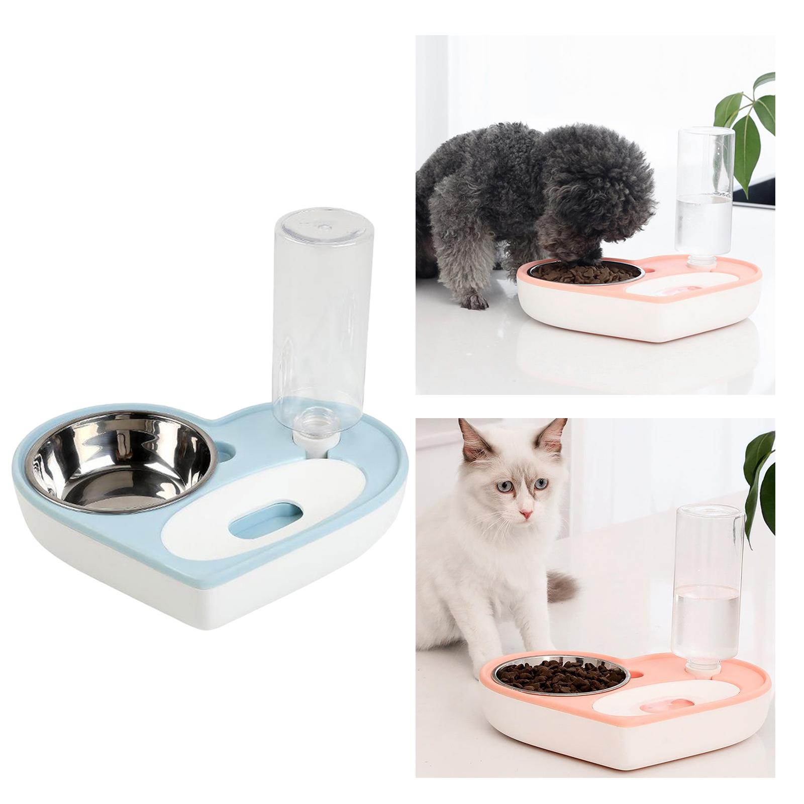 Automatic Pet Cat Dog Food and Water Bowl Set Water Food Dispenser