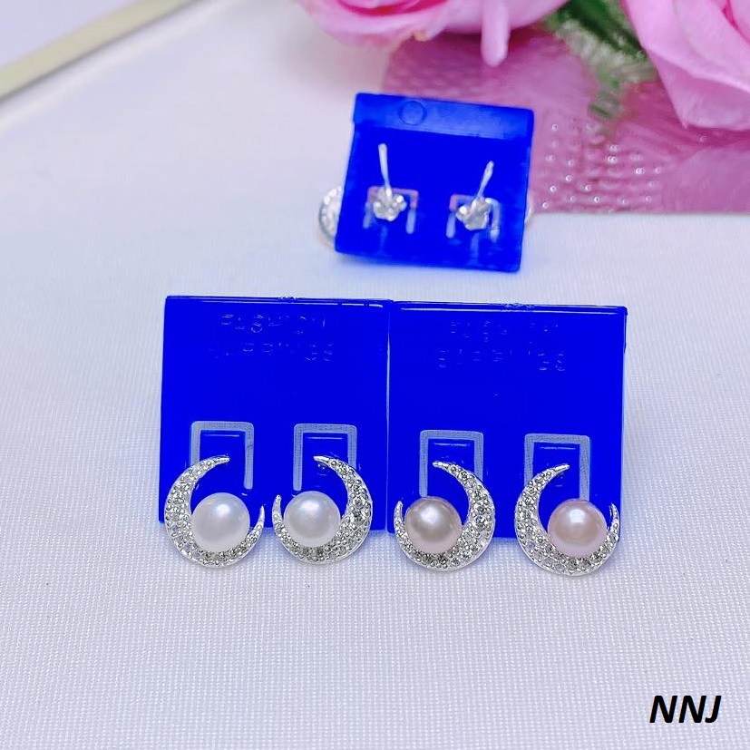 Bông tai bạc nụ trai chất liệu bạc s925 MS54a