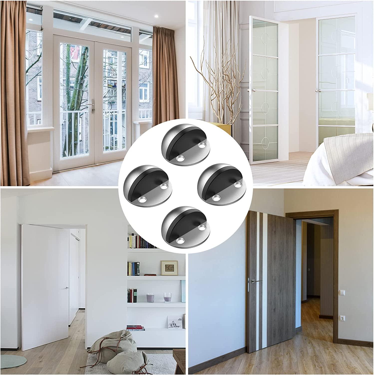 Chặn cửa 4- mảnh cửa thép không rỉ và dừng chân dính của cửa, cản cửa và bảo vệ tường, bạc