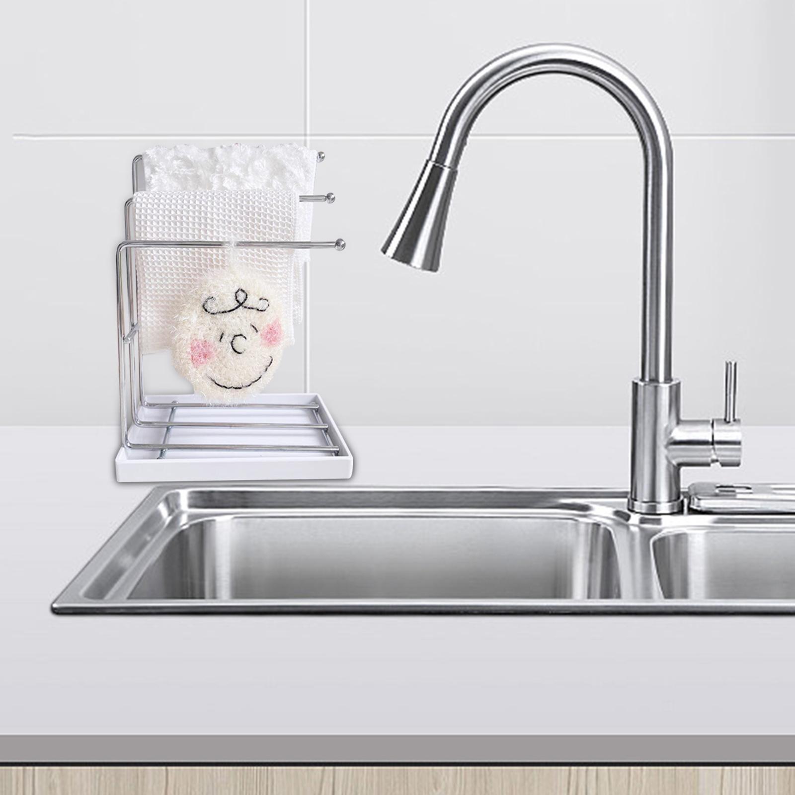 Sink Drain Tray Organizer Sink Drain Rack for Kitchen Countertop