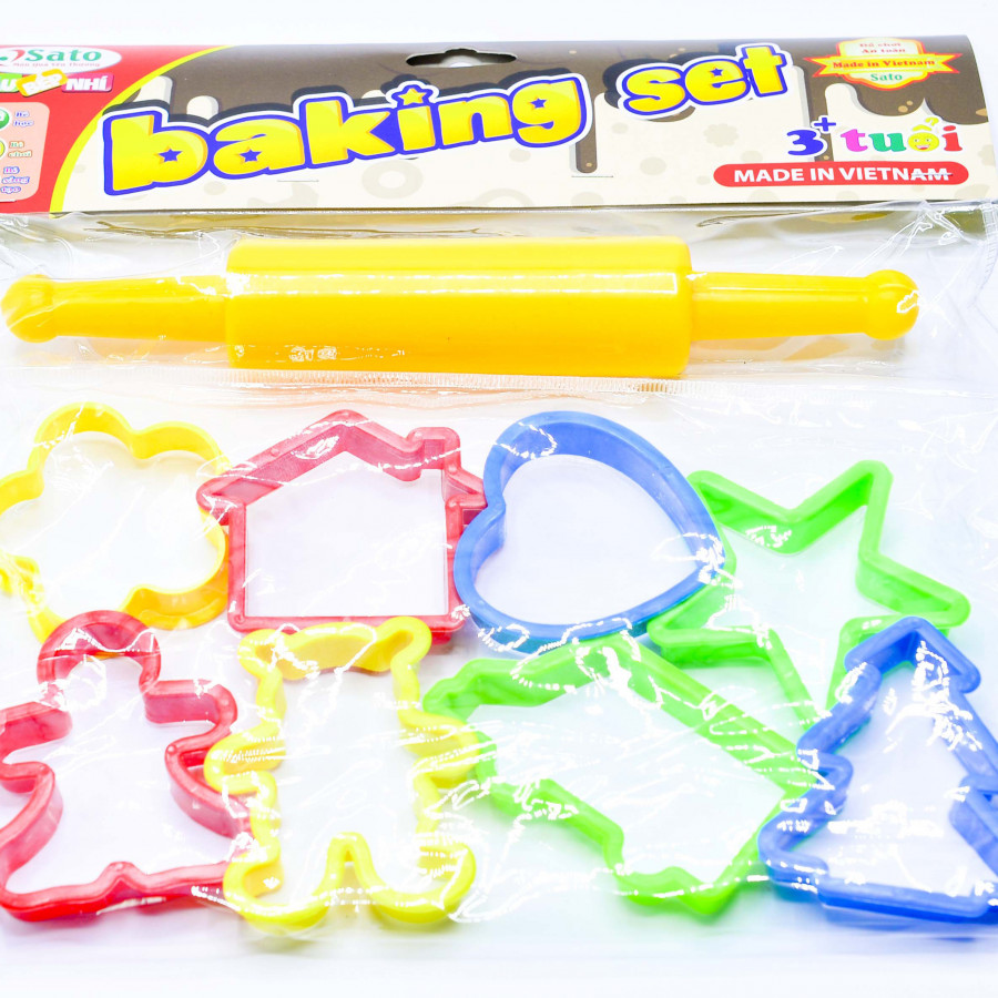 Bộ đồ chơi - Đầu bếp nhí - Baking set Sato có thể chơi với đất nặn Bibebo