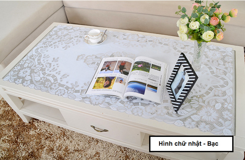 Khăn trải bàn kích thước 60x120cm, ren hoa cao cấp