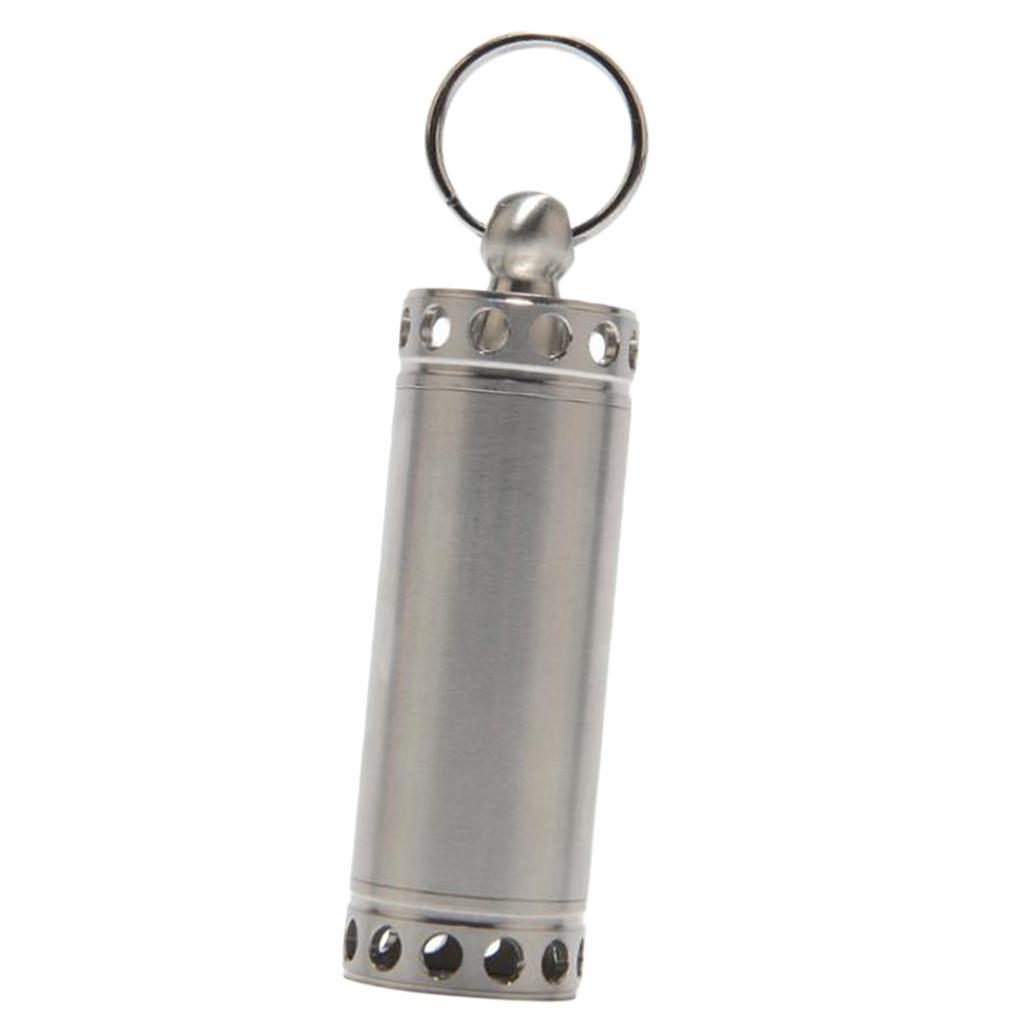 Portable Pill Cases, Metal Waterproof Medicine Capsule Organizer Container with Keychain, Travel Pill Holder for Men Women - Select Sizes