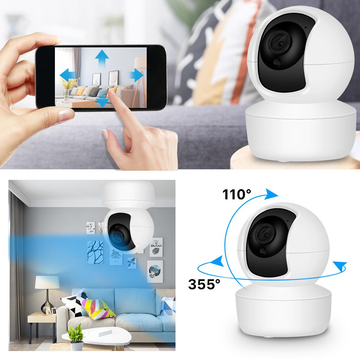 Máy quay 360\ 176; đồ theo dõi WiFi trong nhà, FHD 1080P, 2.4GHz máy ảnh WiFi, Night vision, hấp dẫn động cơ, hai chiều âm thanh, tương thích