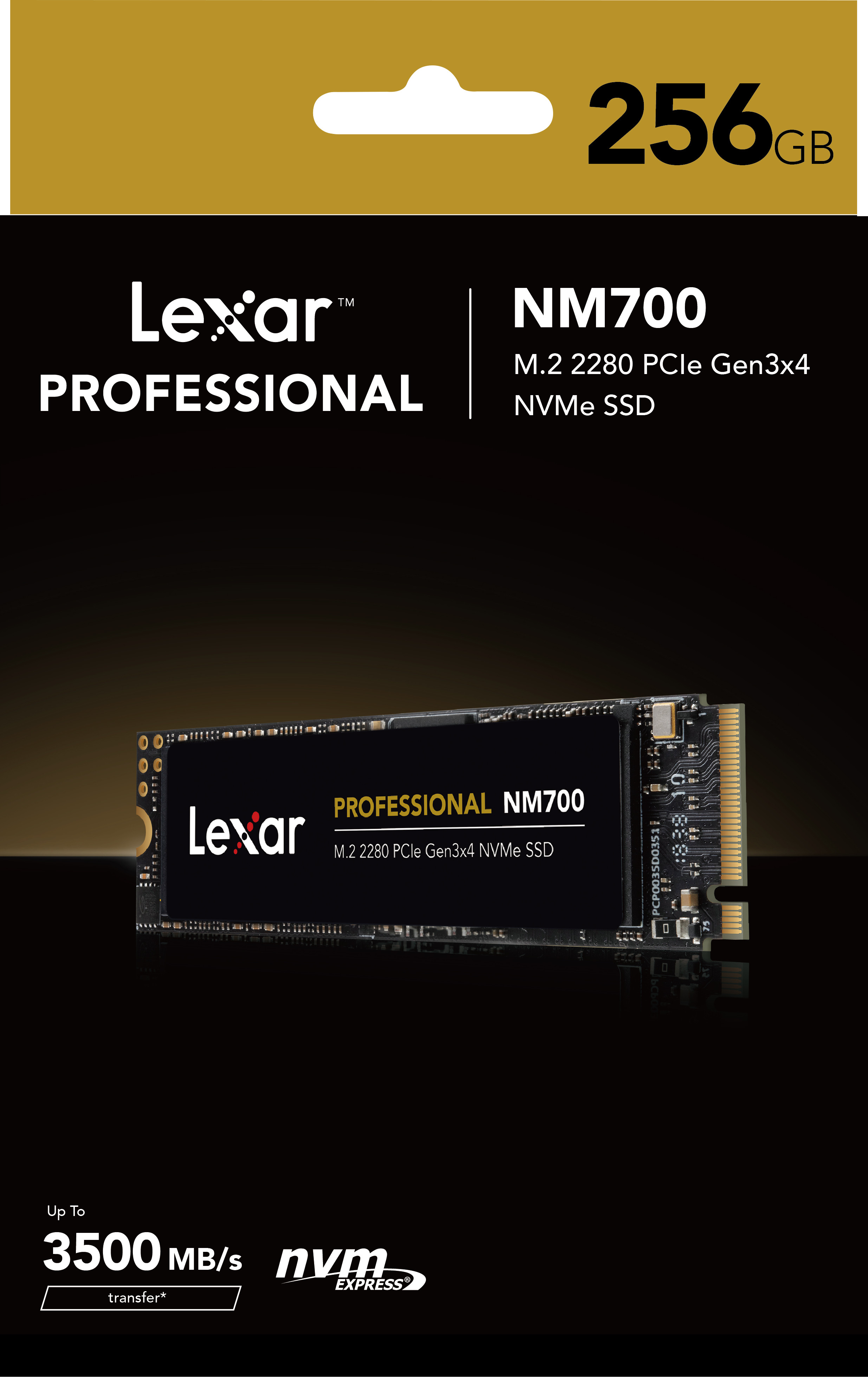 Ổ cứng SSD Lexar Professional NM700 256GB PCIe Gen3x4 M.2 2280 NVMe 3500MB/s - Hàng Chính Hãng