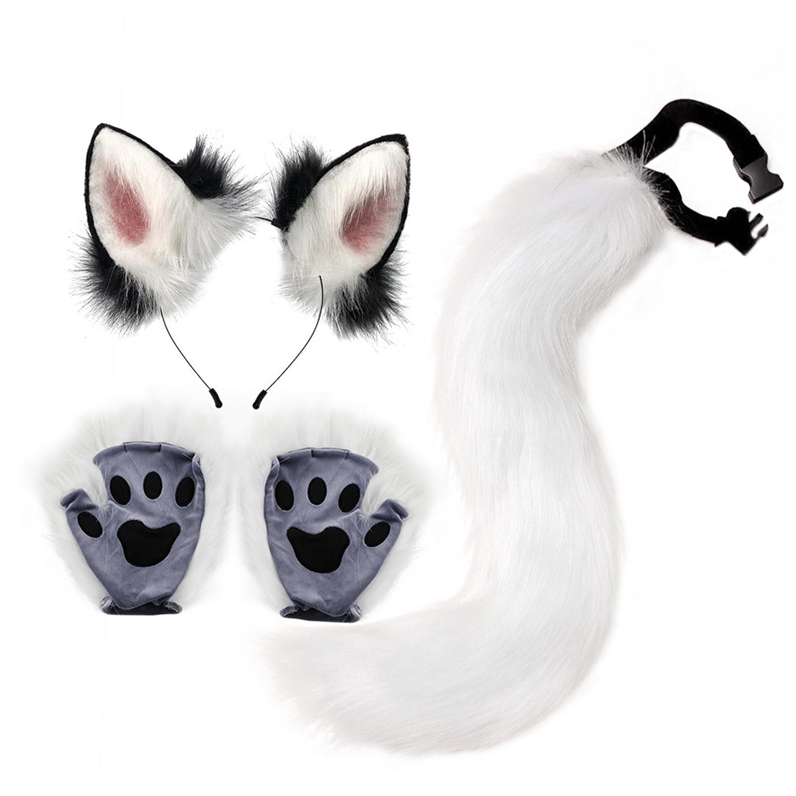 Fox Ears Tail Cosplay Props for Halloween Fancy Dress Parties Carnival