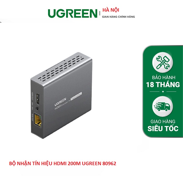 Bộ chuyển đổi HDMI ra dây mạng Cat5e/6  200M Ugreen (80961 - 80962)  hàng chính hãng