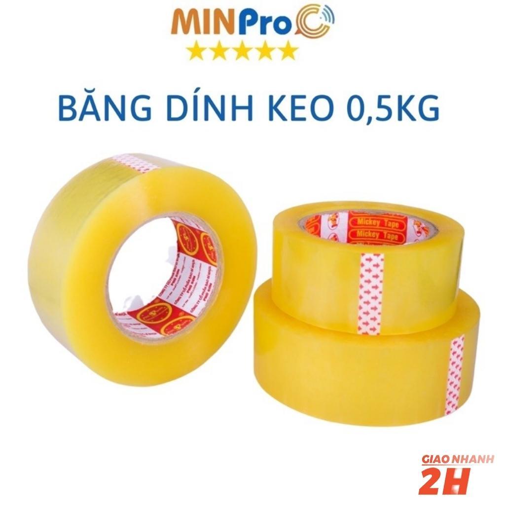 Băng dính keo trong loại 0,5kg/cuộn gói hàng, dán thùng giá xưởng