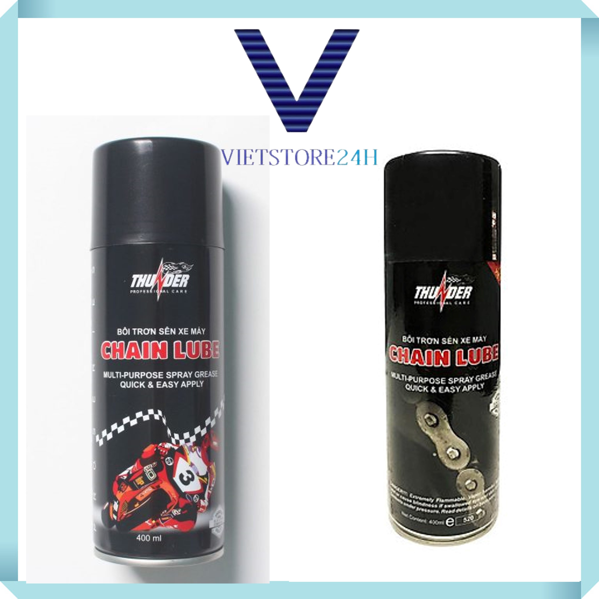 CHAI XỊT BÔI TRƠN CHỐNG SÉT BẢO DƯỠNG SÊN XE MÁY THUNDER CHAIN LUBE 400ML