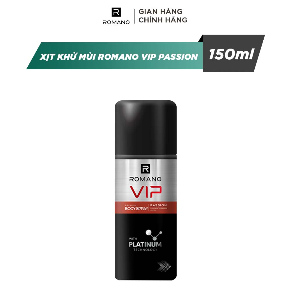 Xịt Khử Mùi Toàn Thân Cho Nam Romano VIP (150ml)