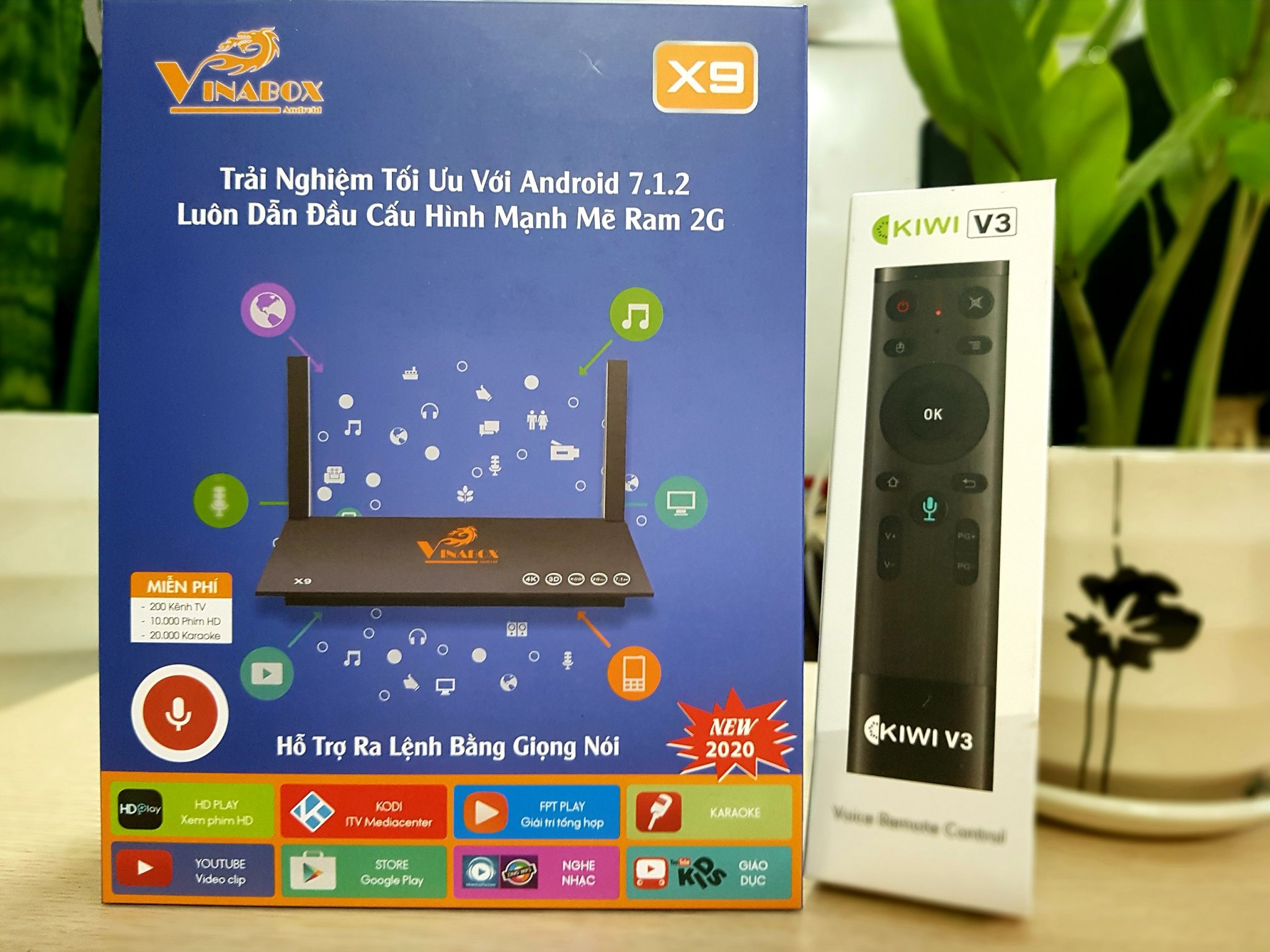 Android VINABOX X9-bản mới 2020 Android 7.1.2 HỖ TRỢ tìm kiếm giọng nói Ram 2G, ROM 8G- SẢN PHẨM CHÍNH HÃNG, Thiết kế Đẹp,Sang trọng VP9