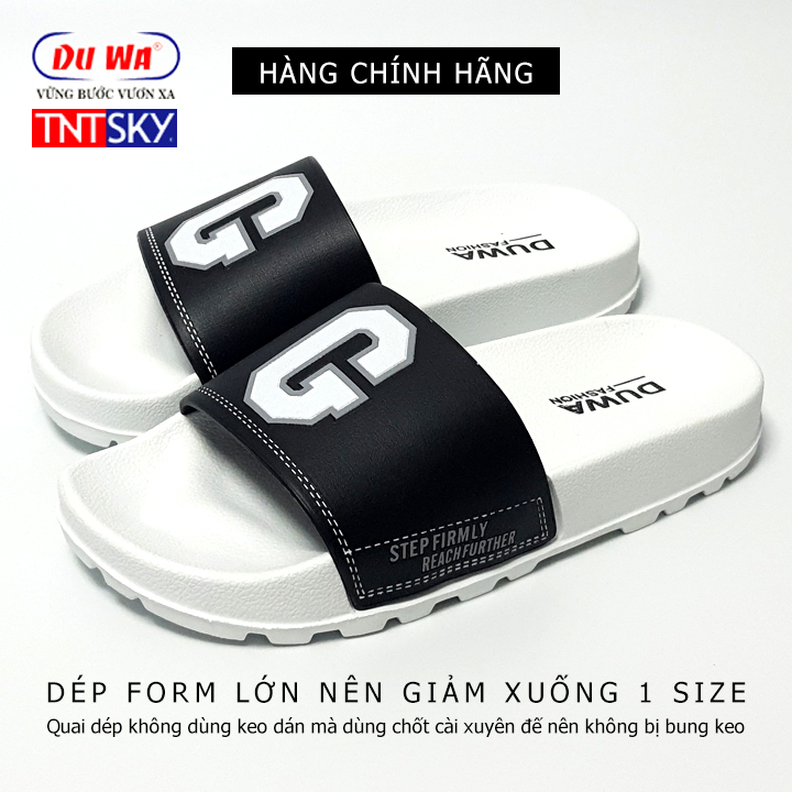 Dép Quai Ngang Nam Nữ Siêu Nhẹ Duwa - Hàng Chính Hãng - Tk9048 - Quai Đen - 42