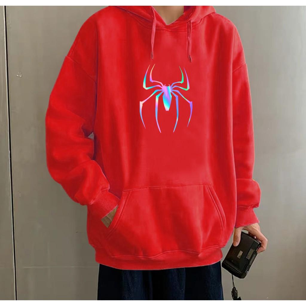 Áo hoodie Unisex dạ quang - Áo khoác nỉ phản quang họa tiết nhện con in cao cấp