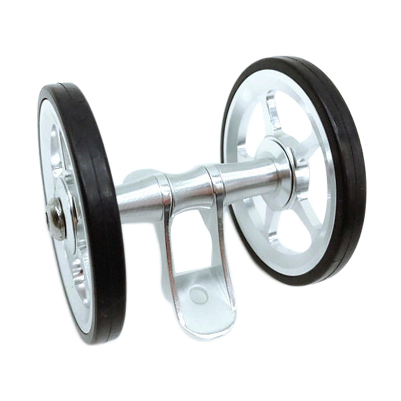 Deluxe Folding Bike Easy Wheel 6cm Transportation Carrying Mud Guard Easywheel Solid Bicycle Travel Mudguard Roller Fits Brompton