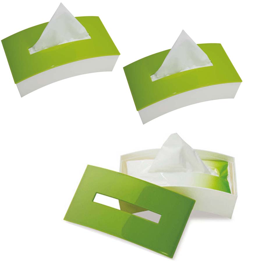 Bộ 3 hộp đựng giấy ăn bằng nhựa màu xanh lá - Hàng nội địa Nhật
