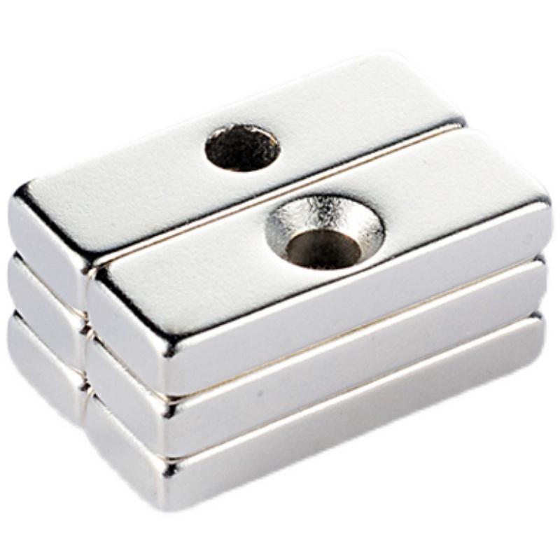 Nam châm đất hiếm 40x10x5 lỗ 5 , nam châm vĩnh cửu siêu từ tính
