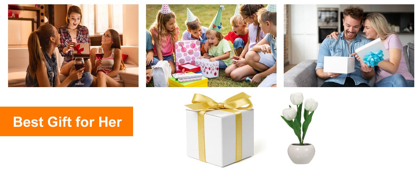 Tulip Lamp Indoor Decorative Table Lamp Flower Pot Lamp Ambient Night Light Gift Potted Plant