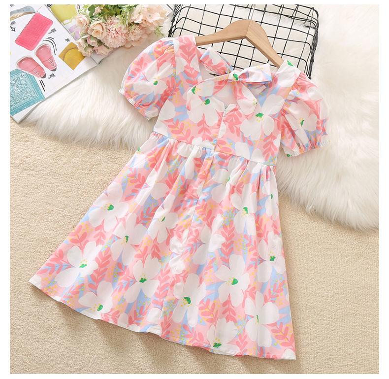 DONGSHOP HOT Cô gái hoa đầm mùa hè trẻ em nhất lưới màu hồng váy cô gái nhỏ công chúa váy túi