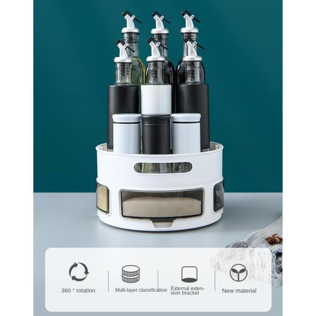 Turntable Rotating Spice Racks Display Stand for Home Kitchen