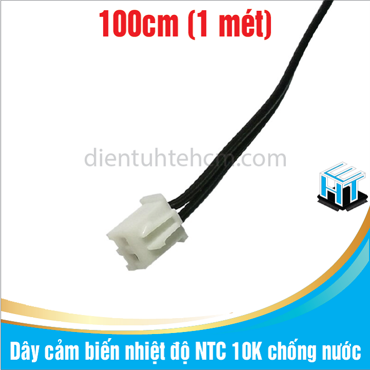 Dây cảm biến nhiệt độ NTC 10K chống nước dài 1 mét - loại 3435 - 5x25mm