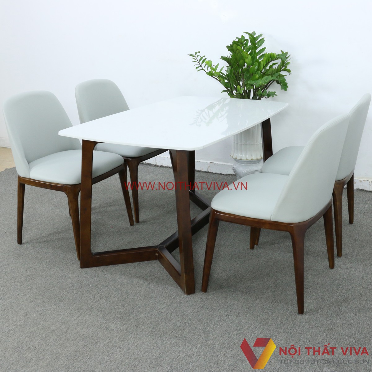 Bộ Bàn Ăn Concorde Ghế Grace Gỗ Cao Su Mặt Đá Hoa Cương Cao Cấp Giá Rẻ
