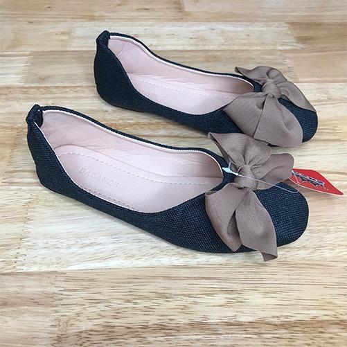 Dép nữ, giày búp bê đế bệt có nơ cực dễ thương, mũi vuông rất sang và xinh