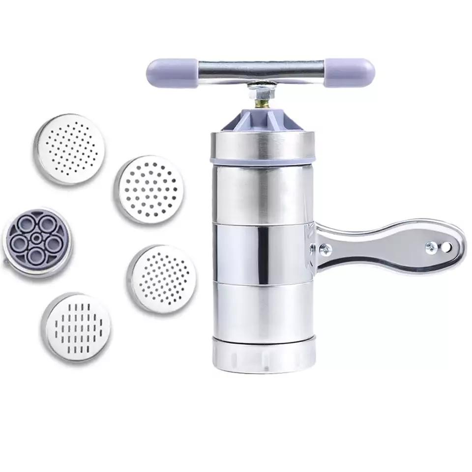 Máy Làm Bún Tươi, Mì, Bánh Canh Tại Nhà 5 Đầu Inox Tiện Dụng Tặng Kèm Dụng Cụ Đánh Trứng - Free Ship Toàn Quốc