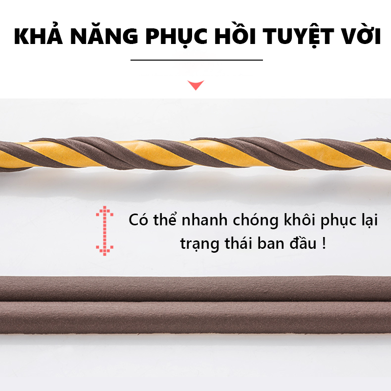Ron cao su dán khung cửa dài 6 mét chống gió lùa, côn trùng, gioăng cửa giảm chấn nhiều màu sắc, kích cỡ