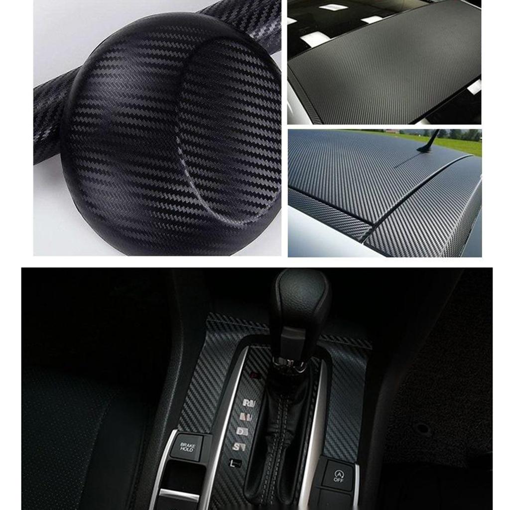 Black Carbon Fiber Film Vinyl Sheet Roll Wrap -30x150cm/11.8x59.1 inch
