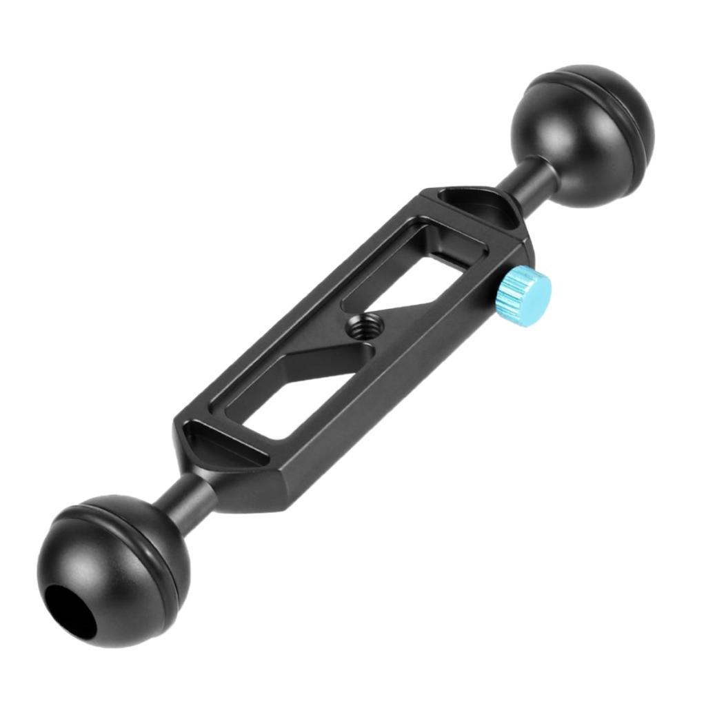 Camera Diving  Light Carbon Fiber Double Ball Head Lamp Arm 1" inch Black