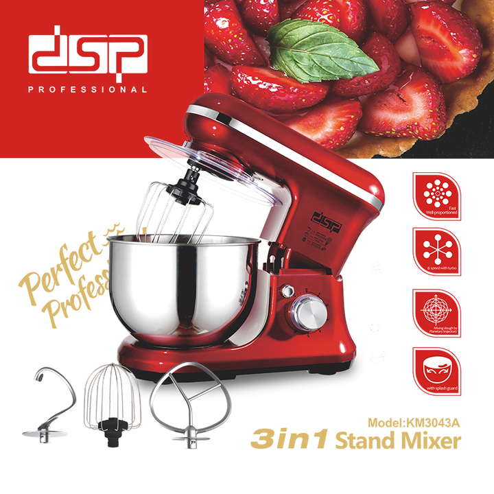 Máy trộn bột, đánh trứng cao cấp DSP KM3043 công suất 1400W tích hợp 6 tốc độ vận hành - Hàng Nhập Khẩu