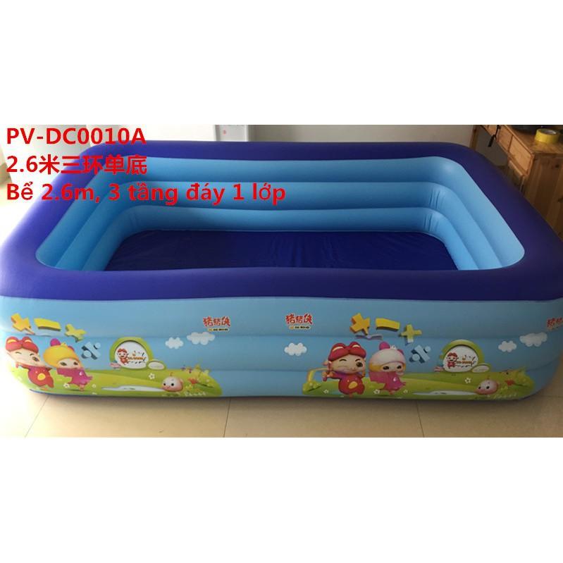 Bể bơi cho bé - SIÊU TO- Bể Bơi Phao SIÊU TO- 2m6-3 tầng TẶNG BỘ VÁ PHAO