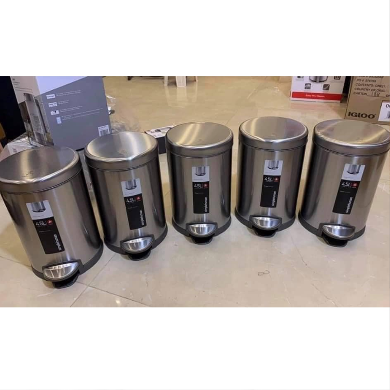 Thùng Rác Simplehuman, Dung Tích 4,5L, Chất Liệu Inox, Thiết Kế Sang Trọng, Chống Bám Vân Tay, Nhập Đức