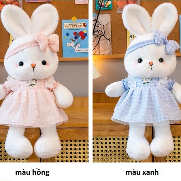 Gấu bông Thỏ nơ váy caro cao cấp cho bé gái - 55cm
