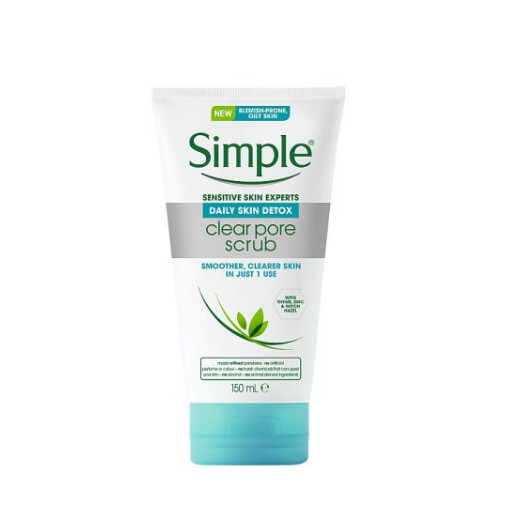 Tẩy da chết Simple Daily Skin Detox Clear Pore Scrub 150ml