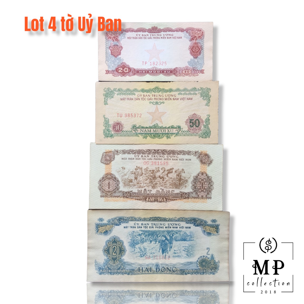 Lot 4 tờ uỷ ban 20 50 xu 1 2 dong 1963 1968 chất lượng cũ.