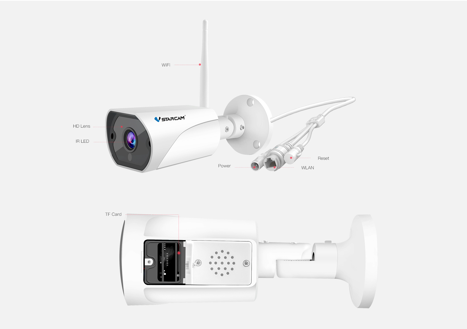 Camera wifi ip ngoài trời C13s Vstarcam 1080p 2MB , Báo động hú còi ,Có ghi âm thanh - Hàng Chính Hãng