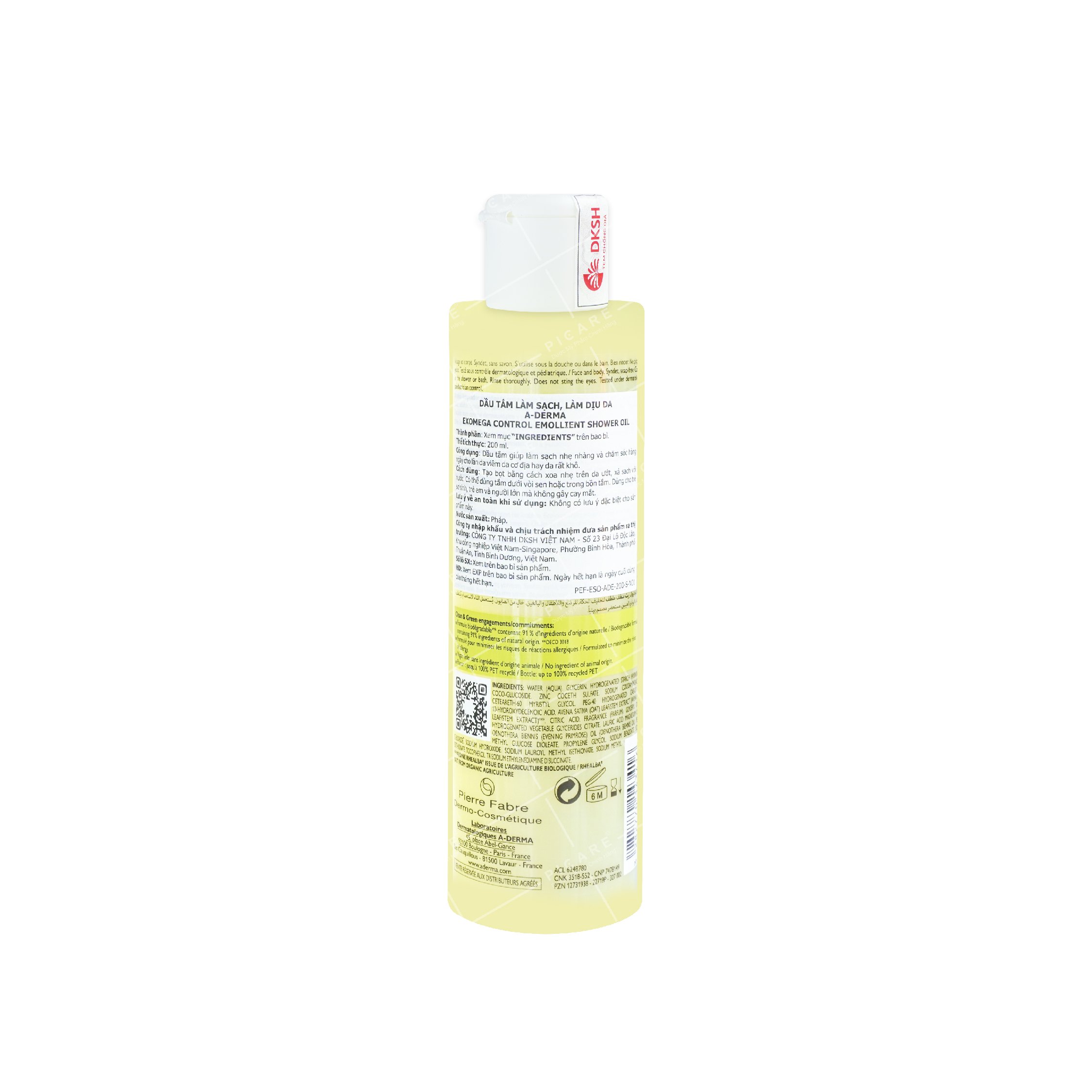 Dầu Làm Sạch Da A-Derma Cho Da Viêm Cơ Địa Đến Da Rất Khô Exomega Control Shower Oil