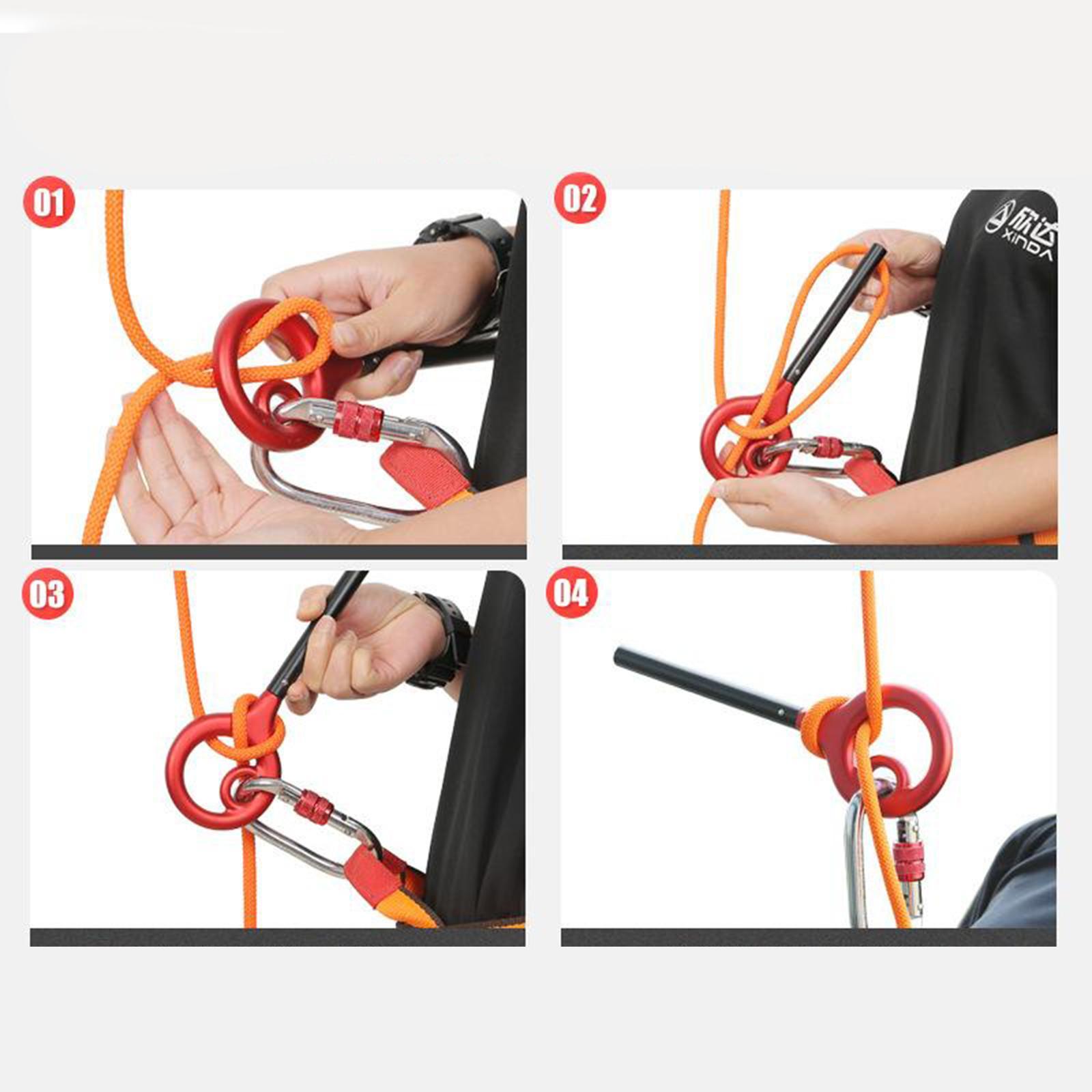 High Strength Climbing Gear Ascender, Rappelling Descender Belay Devices for 8-12mm Rope for Rescuing & Arborist Protect 9 Ring