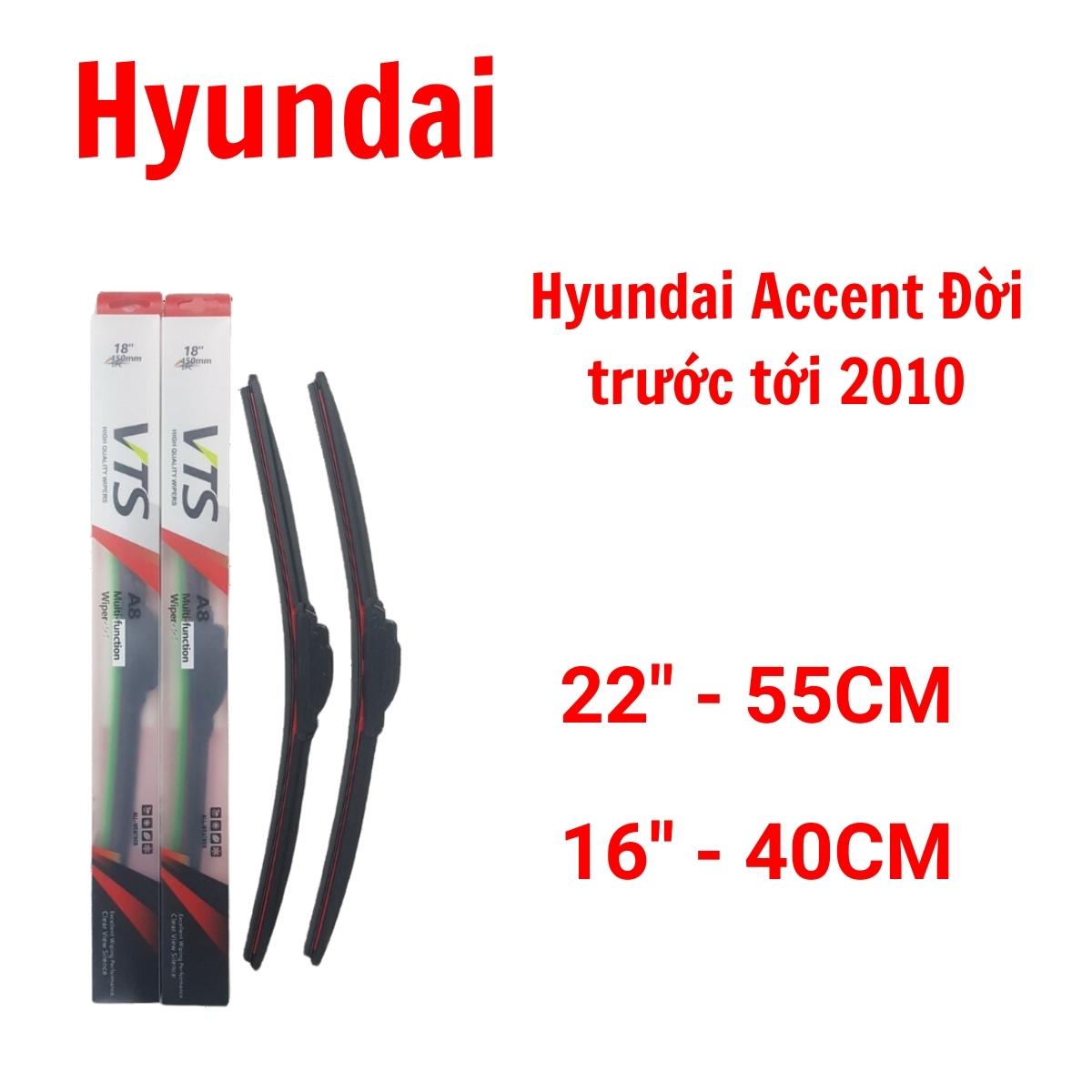 Cần gạt mưa ô tô thanh mềm A8 dành cho xe Hyundai: Getz, Accent, Avante, I10,20,30 - Hàng nhập khẩu