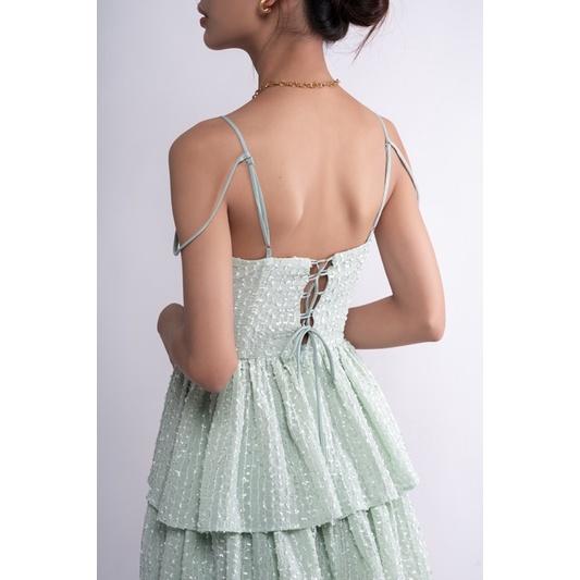 OLALASTUDIO đầm dây xanh mint cúp ngực 2 tầng Renee