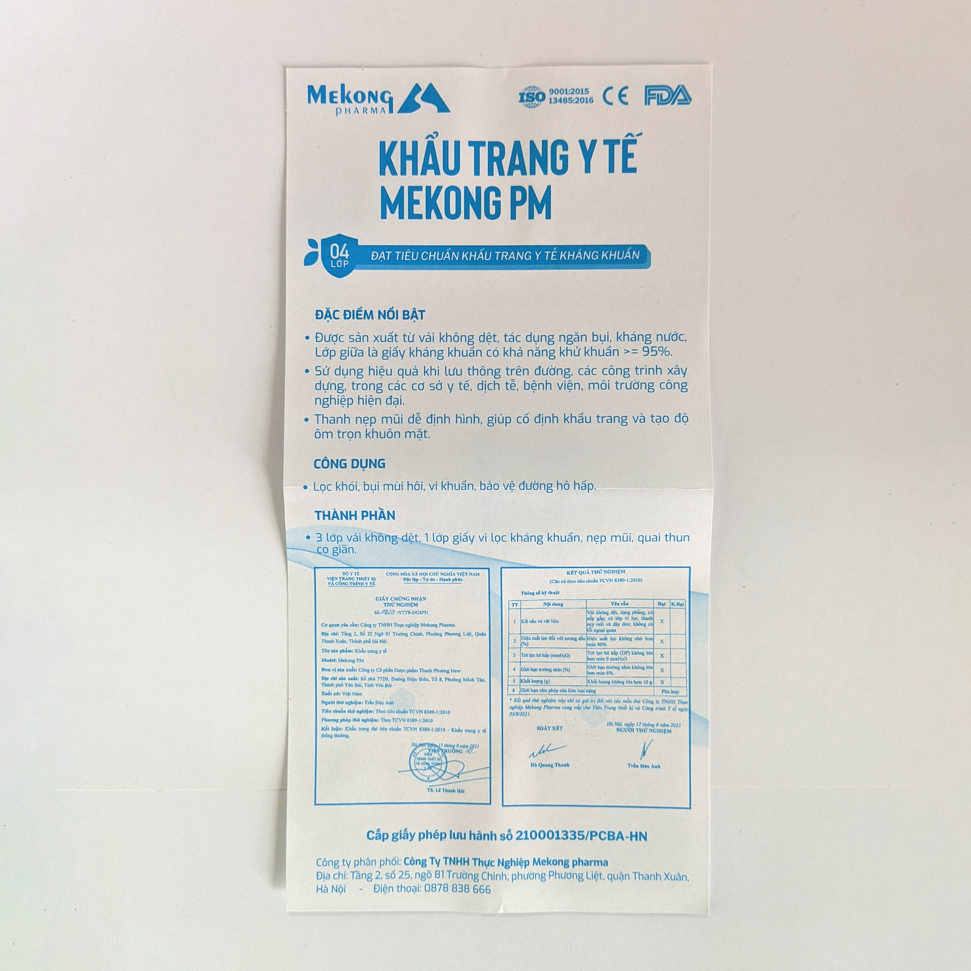 Khẩu trang y tế Mekong 4 lớp kháng khuẩn cao cấp