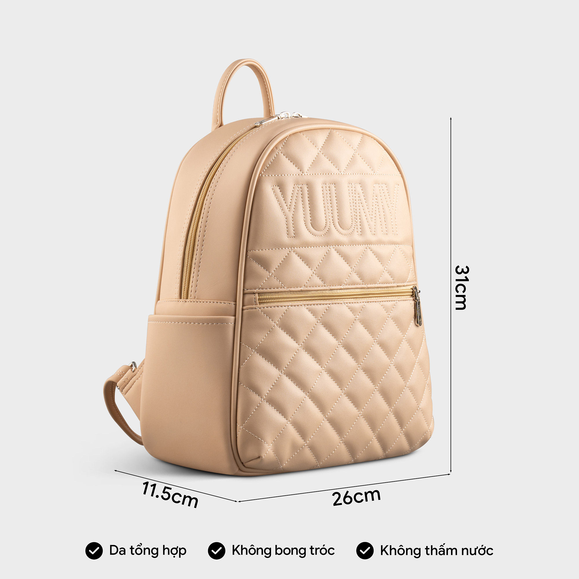Balo Yuumy ( Thời trang nữ dập chỉ cỡ lớn - Balo da Seasand YBA95 )