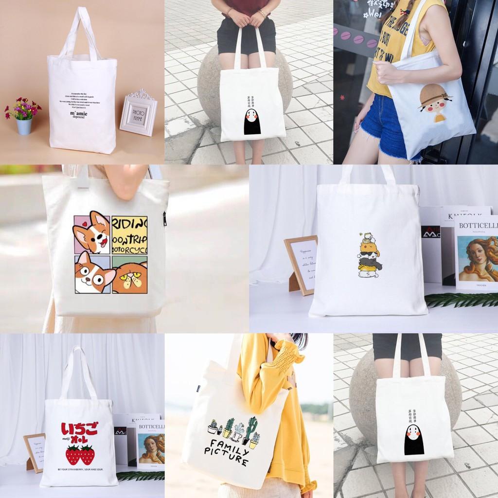 20 mẫu hot Túi tote vải canvas đựng đồ, đi học, đi chơi cá tính