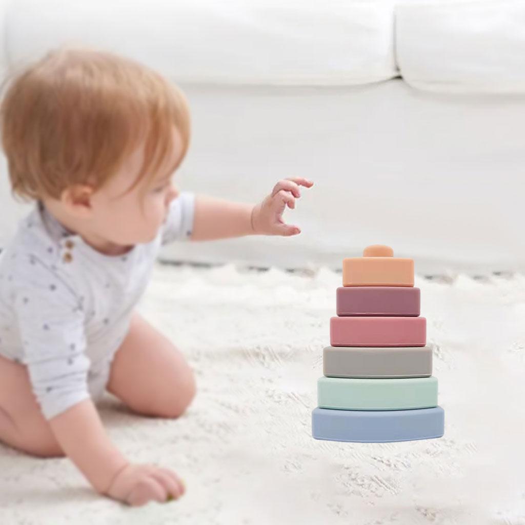 Stacking & Nesting Triangle Toy Soft Stacker 6 pcs Building Stacker Light Color