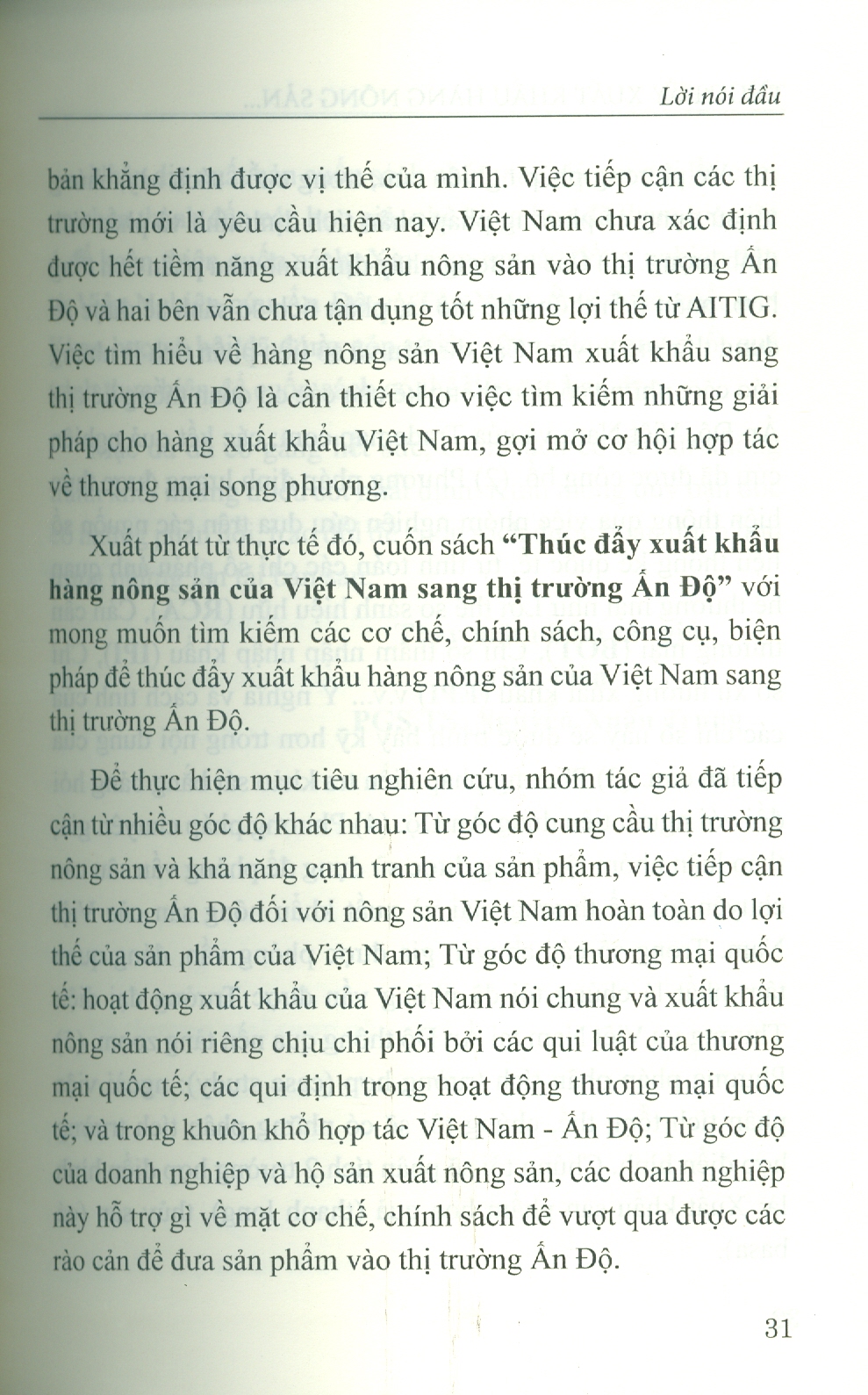 Thúc Đẩy Xuất Khẩu Hàng Nông Sản Của Việt Nam Sang Thị Trường Ấn Độ (Sách chuyên khảo) -  PGS. TS. Nguyễn Xuân Trung chủ biên