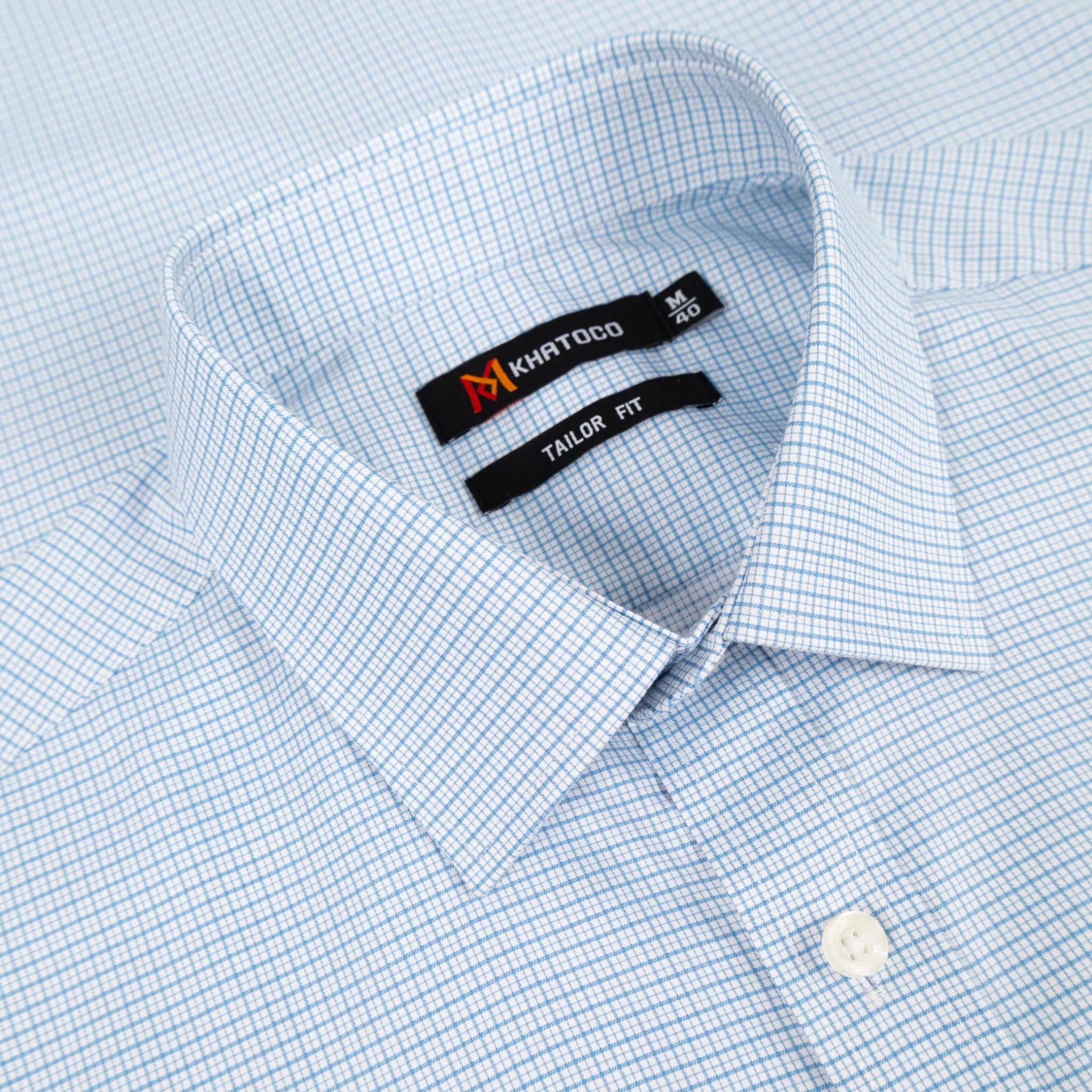 Áo sơ mi nam KHATOCO Tailor Fit dài tay A1MD538T1-CNCR844-2710-D