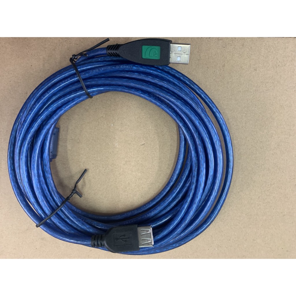Dây cáp nối dài USB Kingmaster dài 5m màu xanh chống nhiễu - Hàng chính hãng