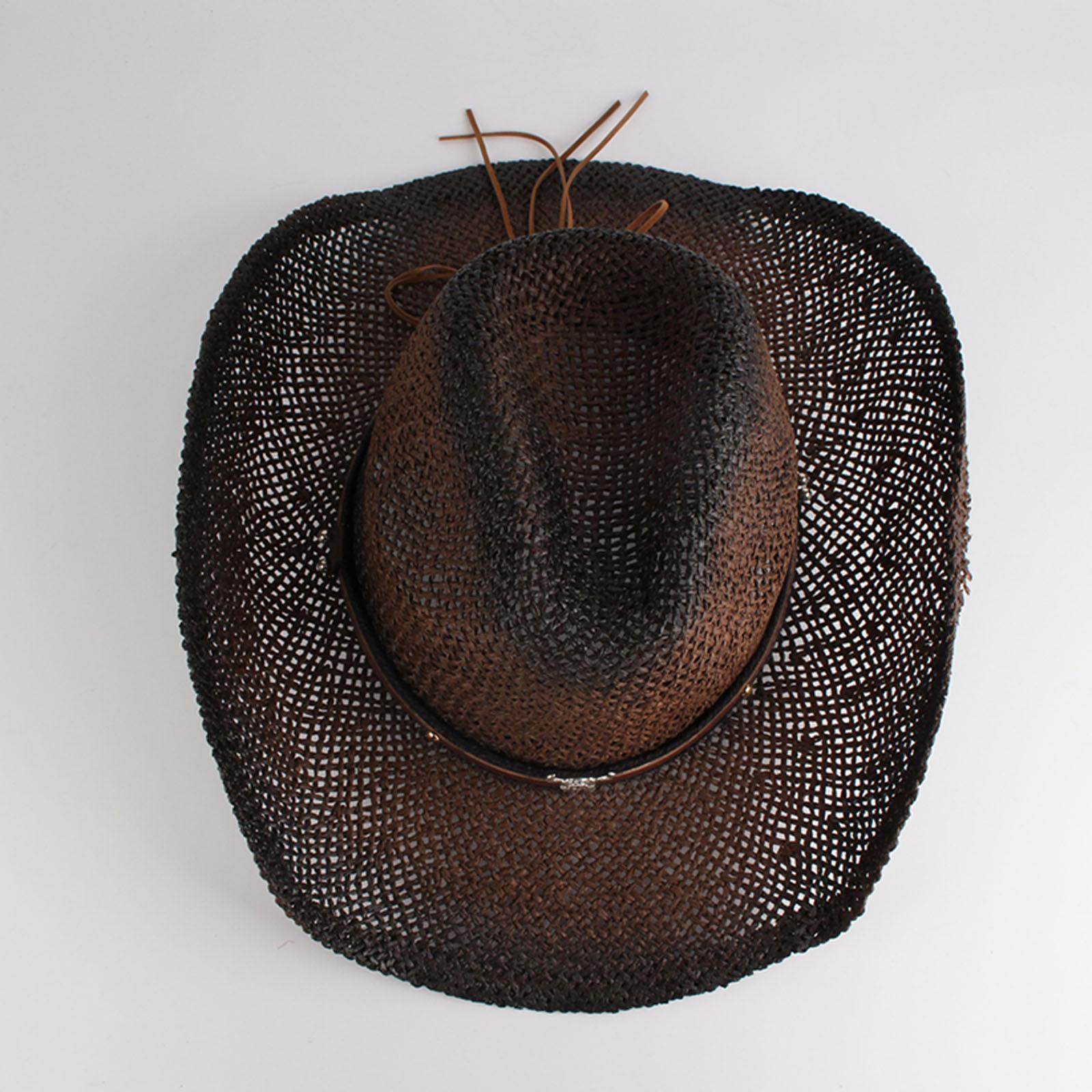 Straw Cowboy Hat, Unisex Couple hat Roll up Brim Cowboy Hat Cowboy Hats for beach Sun Protection travel Summer